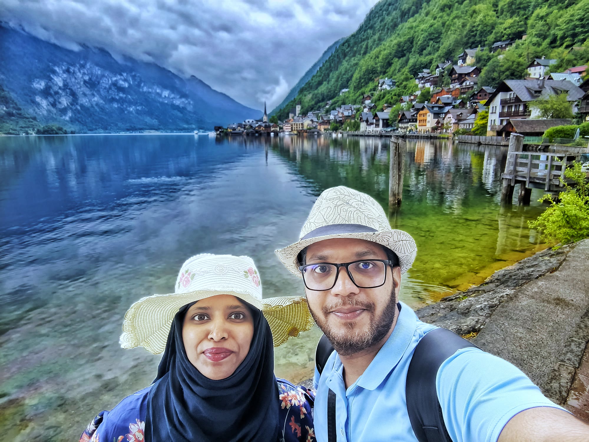 Across the lake, together — Hallstatt, Austria